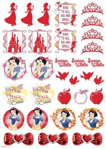 Snow White Edible Icing Character Icon Sheet - Click Image to Close